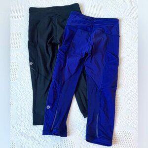 2 Pairs Lululemon Crop Leggings, 2, Perfect Condition